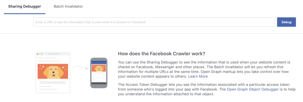 Facebook Links Sharing Debugger