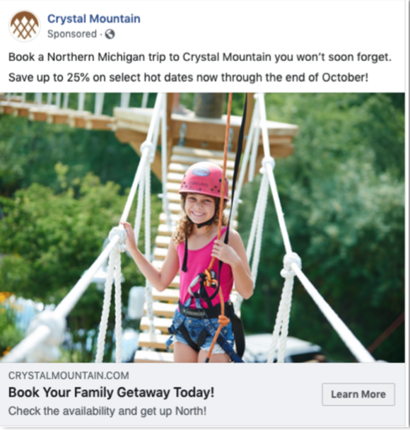 Crystal Mountain Facebook Ad