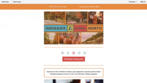 Call to action buttons in Indiana's Cool North email newsletter