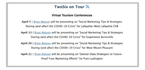 upcoming events from TwoSix Digital's e-newsletter